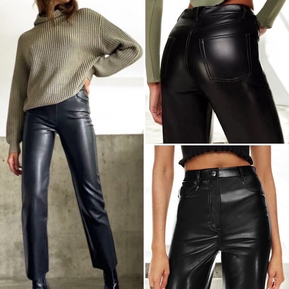 Aritzia Wilfred $148 Faux Leather Melina Pant sz 0 EUC
